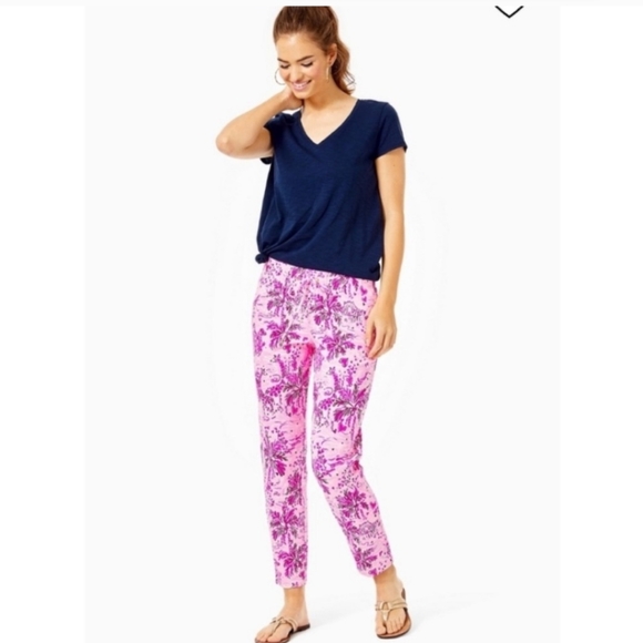 Lilly Pulitzer Pants - Lilly Pulitzer Emora Knit Pull-on Pants Jogger Pink Blossom Wild About You Small